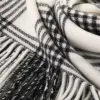 Black and white checkered scarf for warmth in autumn and winter, pure cotton knitted for both men and women Application Scenario